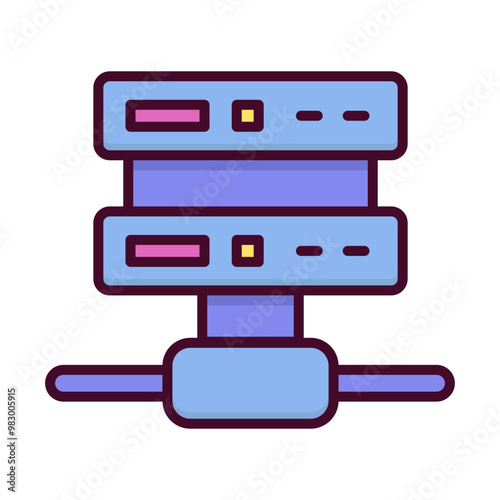 Server icon in linear color style. Cloud computing services icon