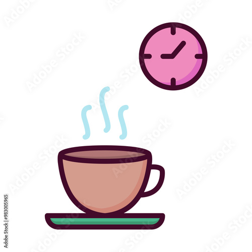 Coffee Break icon in linear color style. Coffee icon in linear color style