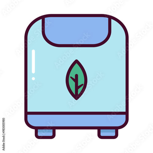 Refrigerator Icon in linear color style. Small Refrigerator in linear color style