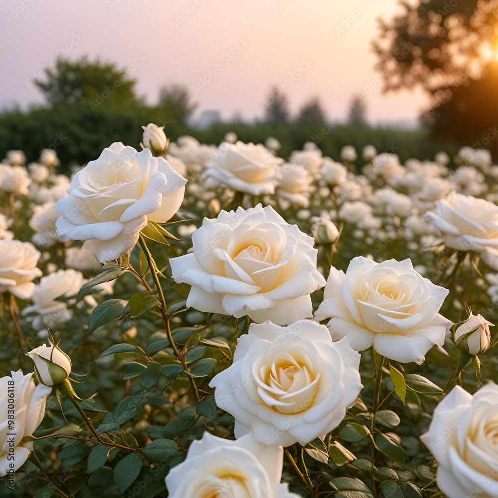 Obraz premium white roses bouquet