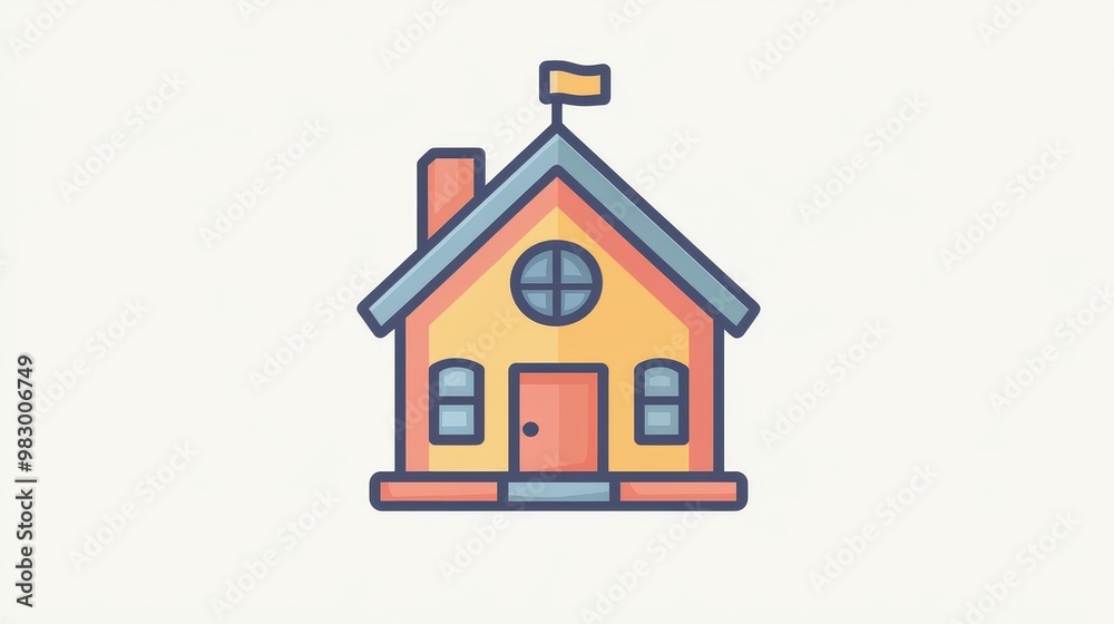 A simple yet effective icon representing a school, suitable for educational contexts and user interfaces. A simple yet effective icon representing a school, suitable for educational contexts and user interfaces.