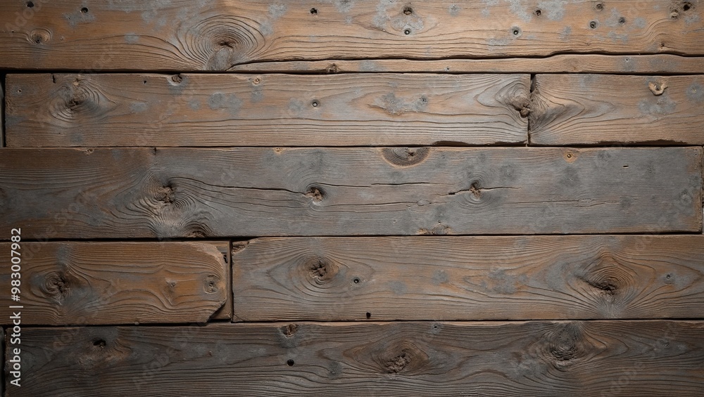 Rustic reclaimed wood texture with deep grain patterns nail holes and weathered edges Rustic reclaimed wood texture with deep grain patterns nail holes and weathered edges
