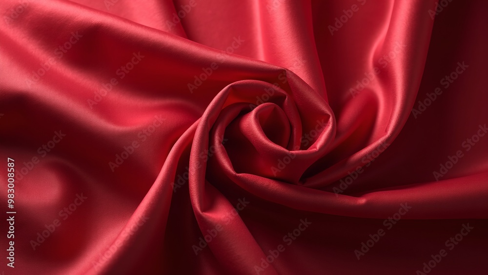 Obraz premium Luxurious satin fabric with shimmering highlights in deep crimson and sapphire