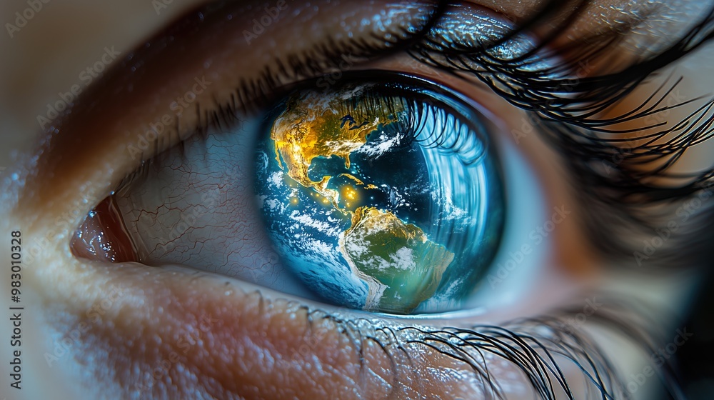 Human eye with the world inside Human eye with the world inside