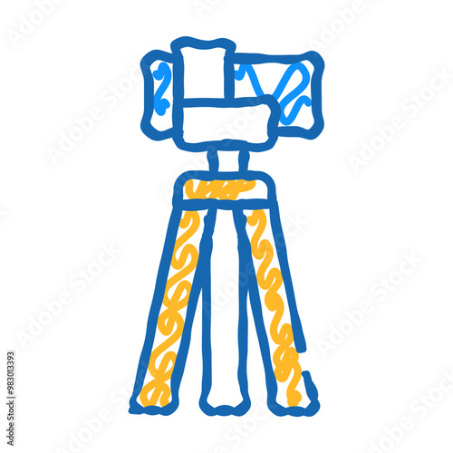 theodolite, vertical projection device doodle icon sketch vector. theodolite, vertical projection device sign. isolated symbol illustration
