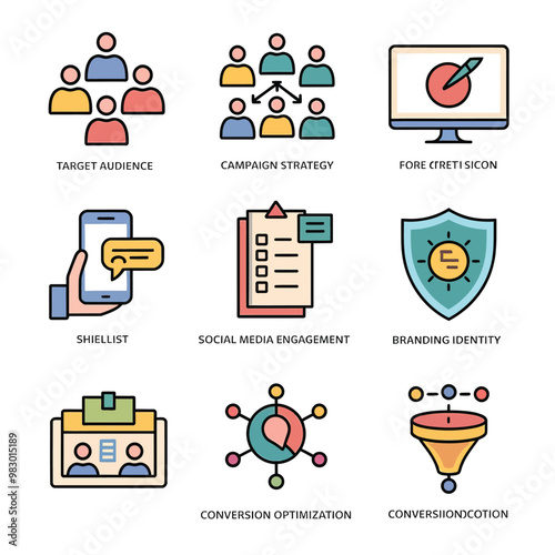 illustrations vector icon for DIGITAL marketing Economy business tools and info graph electronic charts with data analysis 
