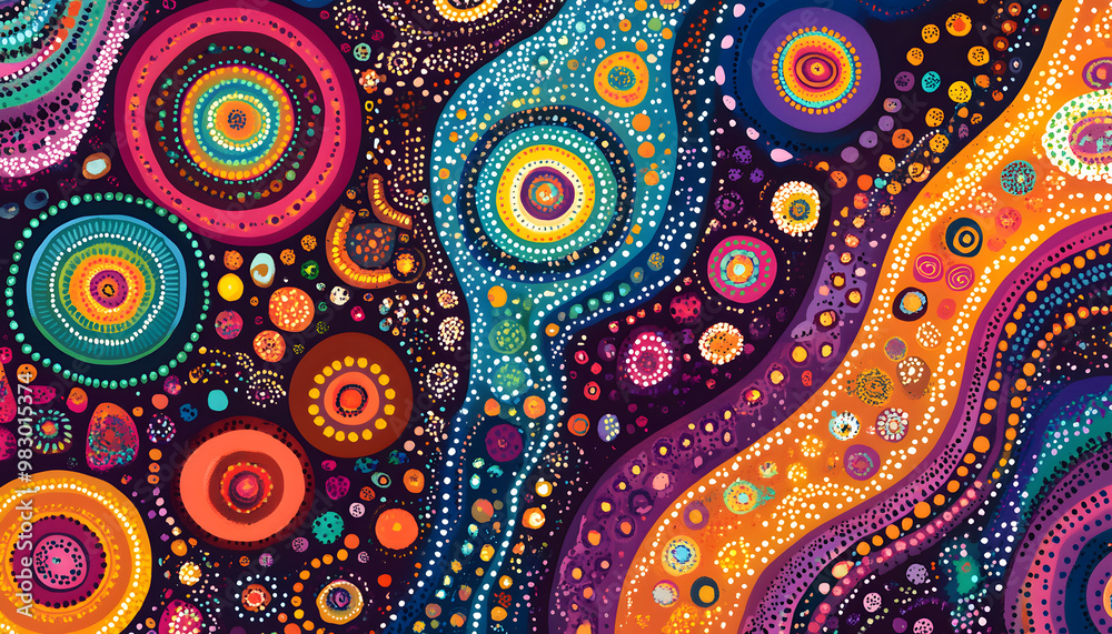 Colorful Abstract Circular Dot Art - Vibrant Digital Background Colorful Abstract Circular Dot Art - Vibrant Digital Background