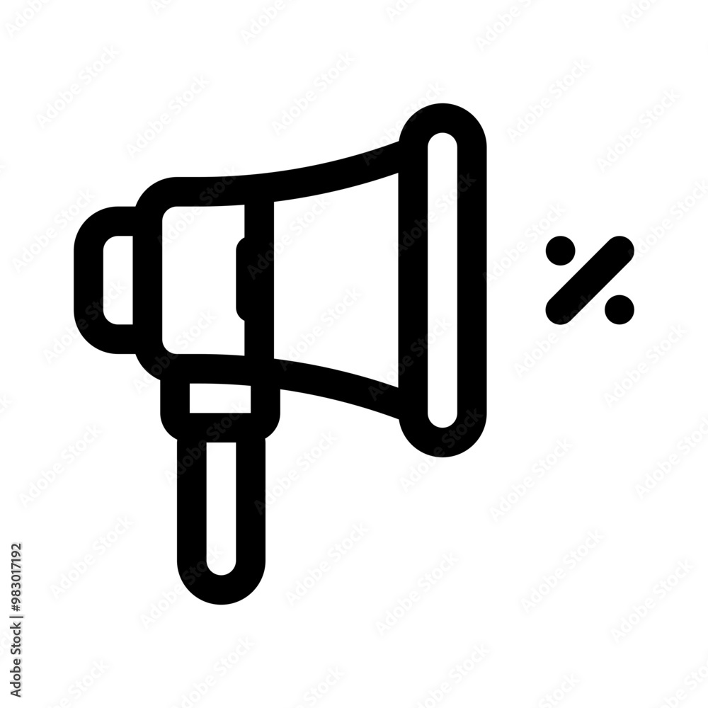 Megaphone Line Icon. Single icon, line vector icon Megaphone Line Icon. Single icon, line vector icon