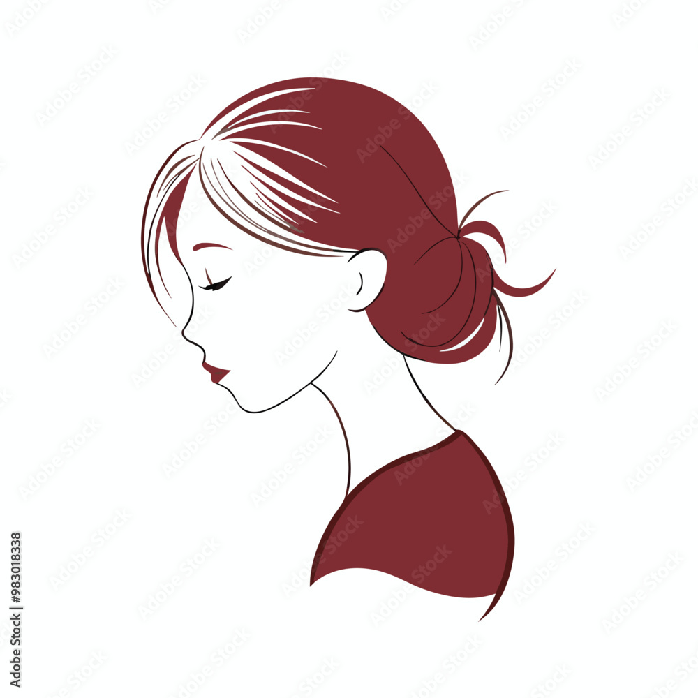 a Girl profile, Vector silhouette, on an isolated white background a Girl profile, Vector silhouette, on an isolated white background