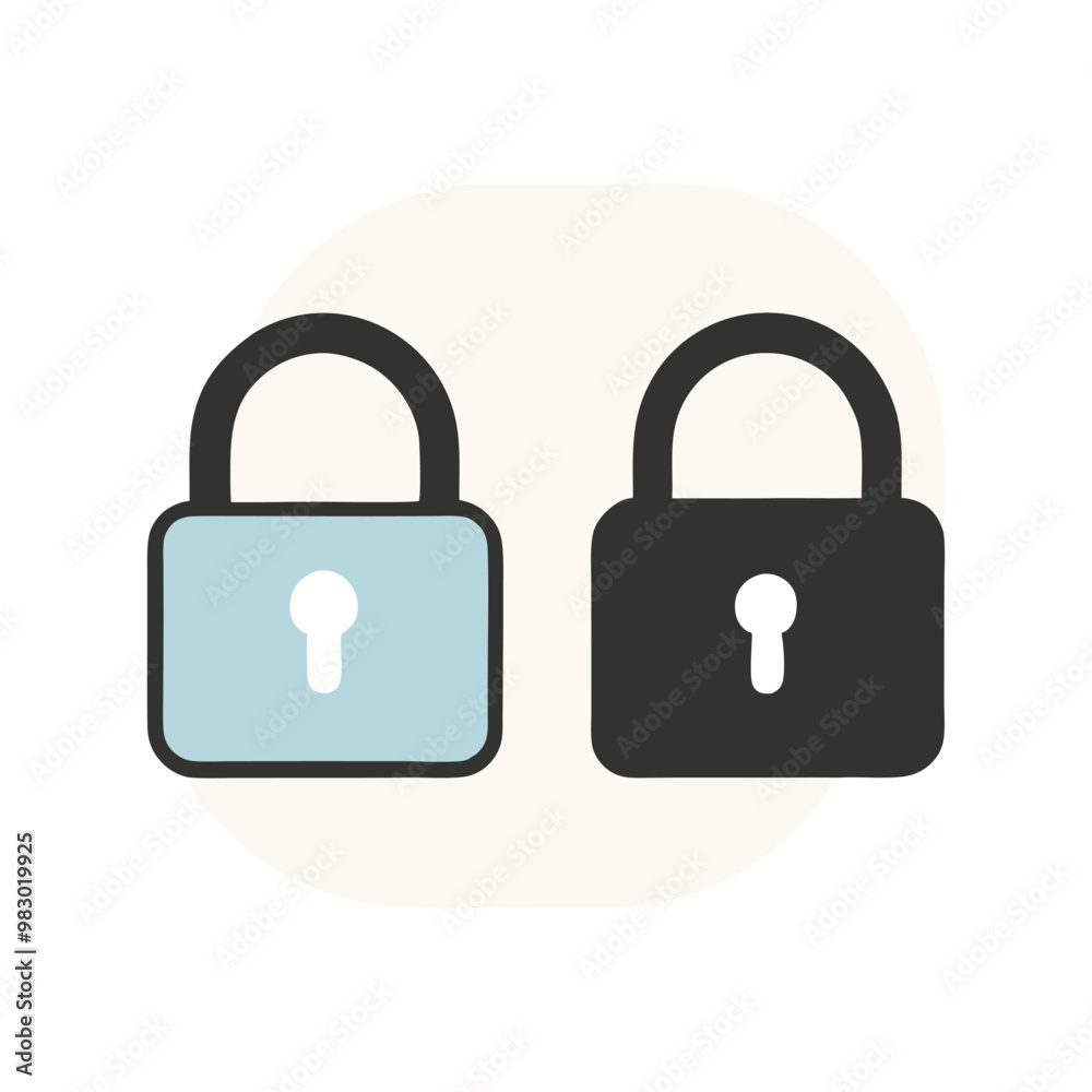 a Locked and unlocked lock icon, vector silhouette, isolated white background, a Locked and unlocked lock icon, vector silhouette, isolated white background,