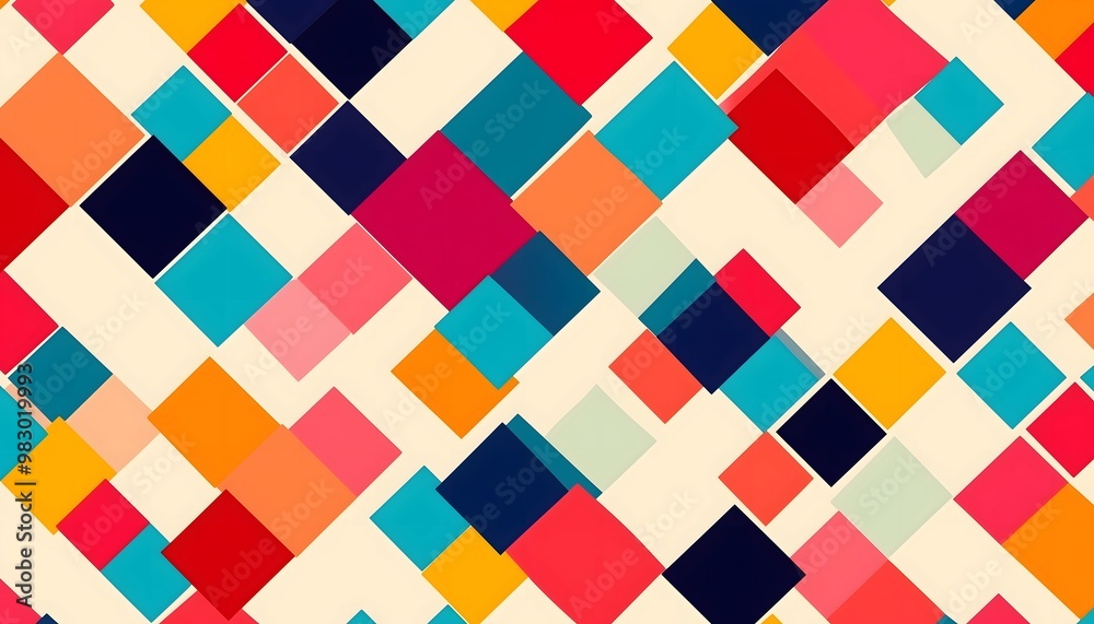 A seamless illustration of multicolored squares A seamless illustration of multicolored squares