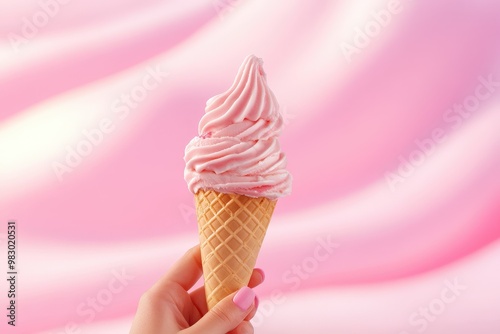 National Ice Cream Day Poster design background - generative ai. Beautiful simple AI generated image