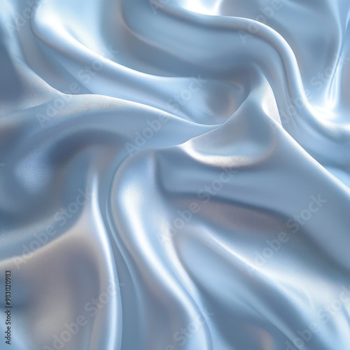 A piece of fabric with a blue hue and a wavy texture