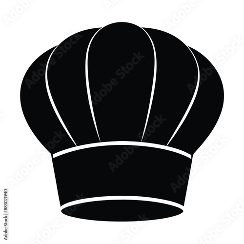 a Minimalist Chef shat, Vector silhouette, on an isolated white background