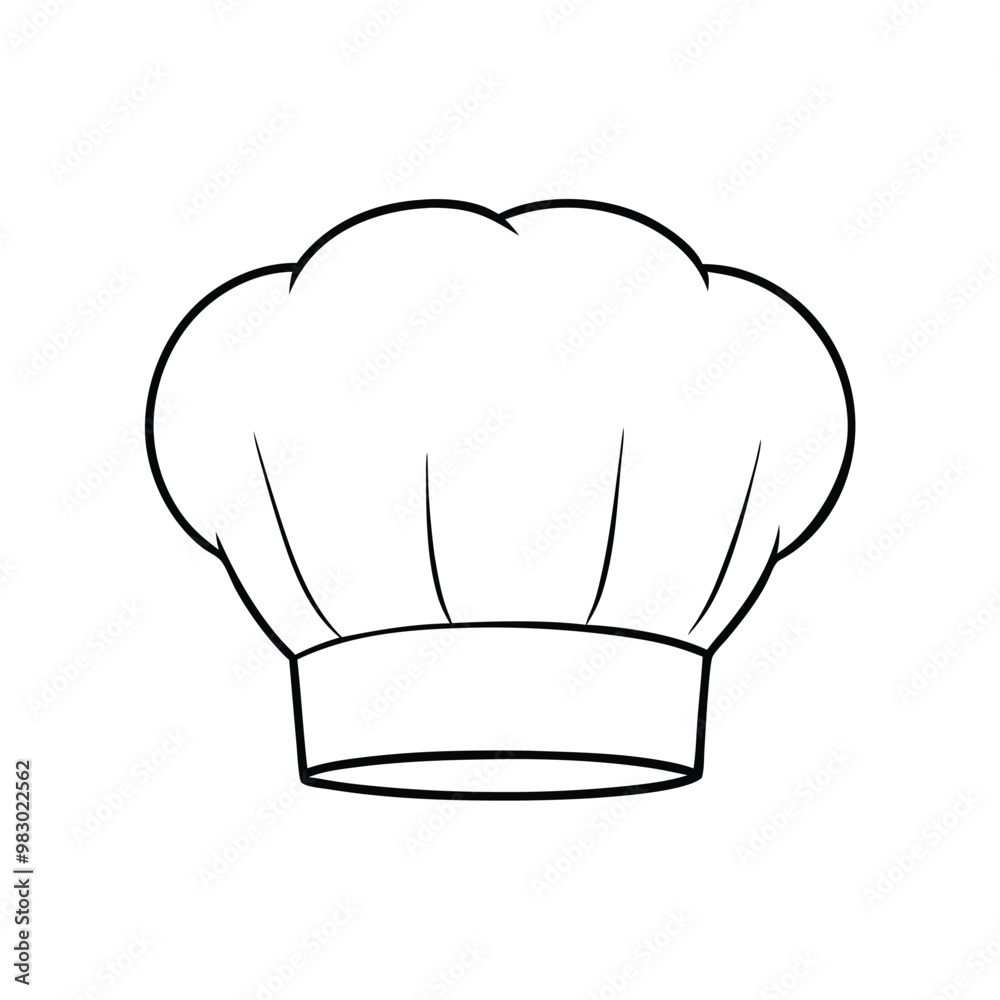 a Minimalist Chef shat, Vector silhouette, on an isolated white background a Minimalist Chef shat, Vector silhouette, on an isolated white background