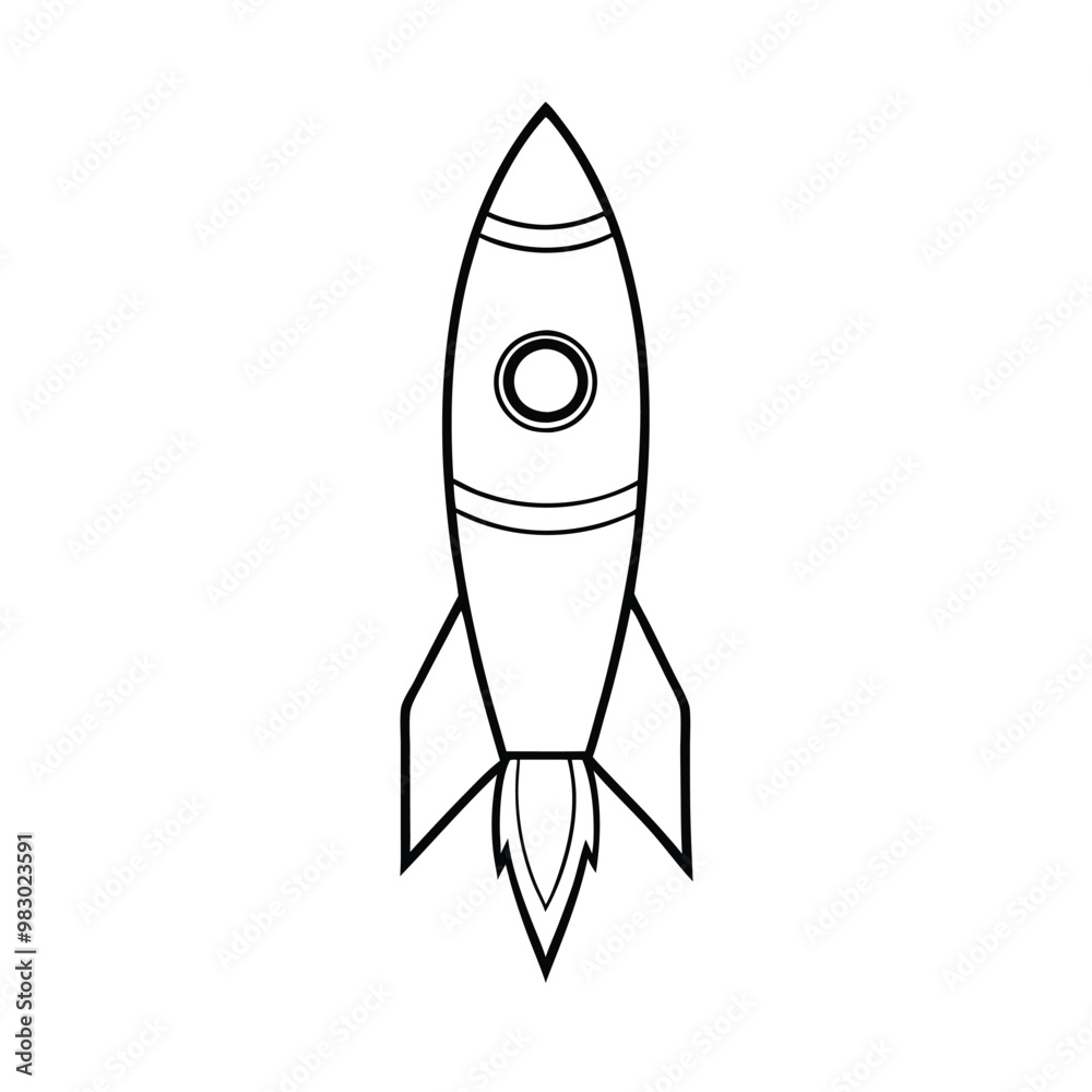 a Minimalist rocket, Vector silhouette, on an isolated white background a Minimalist rocket, Vector silhouette, on an isolated white background