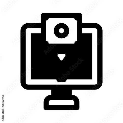 Online Payment Glyph Icon. Single icon, glyph vector icon