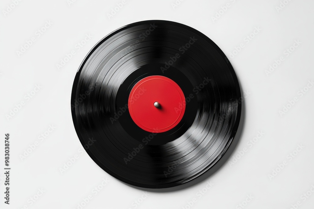 Vinyl Record Player. Stylish Modern Design with Black Disc in Artful White Background Vinyl Record Player. Stylish Modern Design with Black Disc in Artful White Background