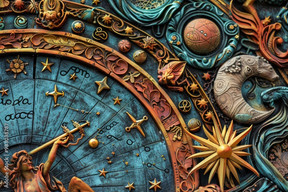 Obraz premium Intricate zodiac astrology art design