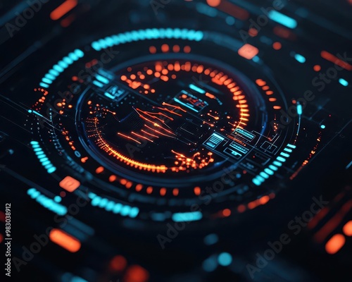 Wallpaper Mural Holographic display showing interaction between genes, proteins, and algorithms, computational biology, interactive genetic research Torontodigital.ca