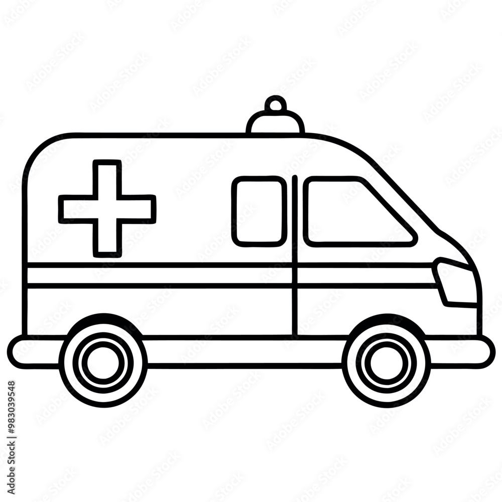 Bold line art Emergency Ambulance Bold line art Emergency Ambulance