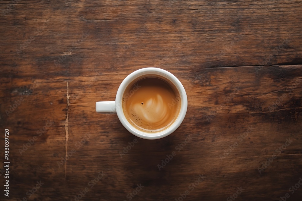 cup of coffee with latte on the wooden table cup of coffee with latte on the wooden table