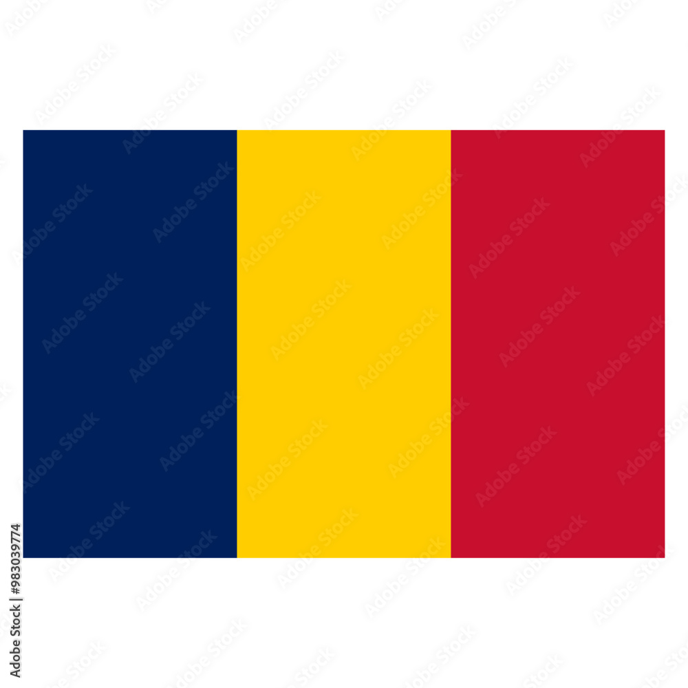 Fototapeta premium Flag of Chad, the national symbol