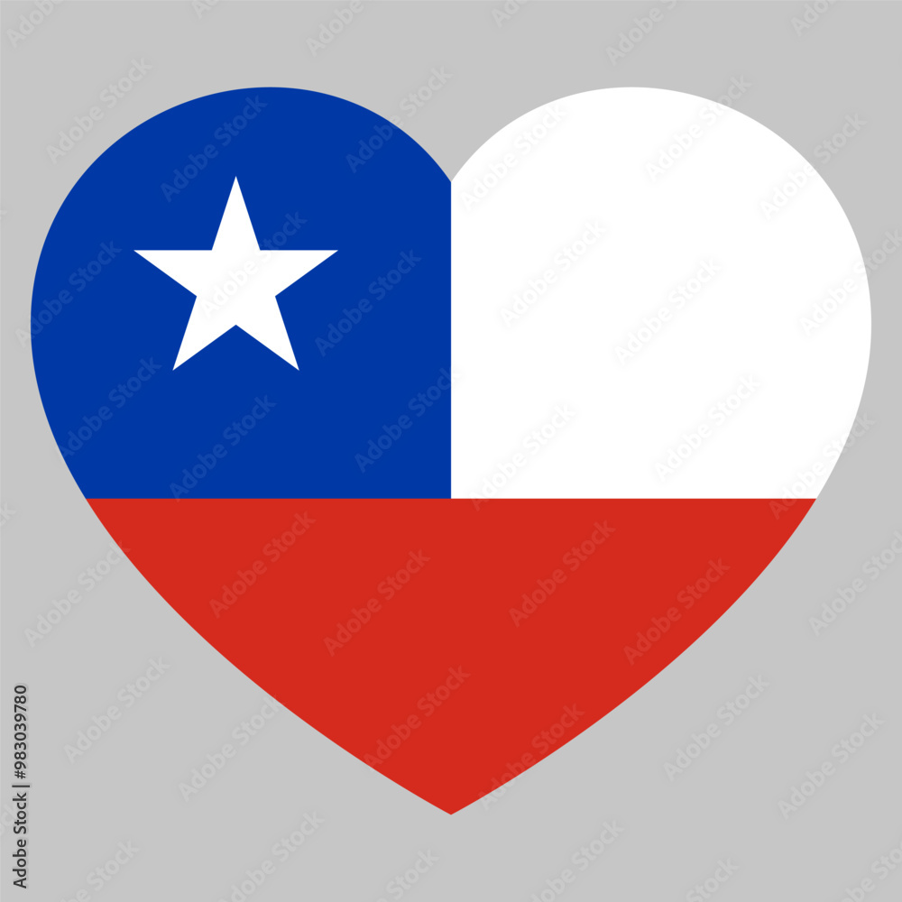flag of Chile in form of heart symbol of love flag of Chile in form of heart symbol of love
