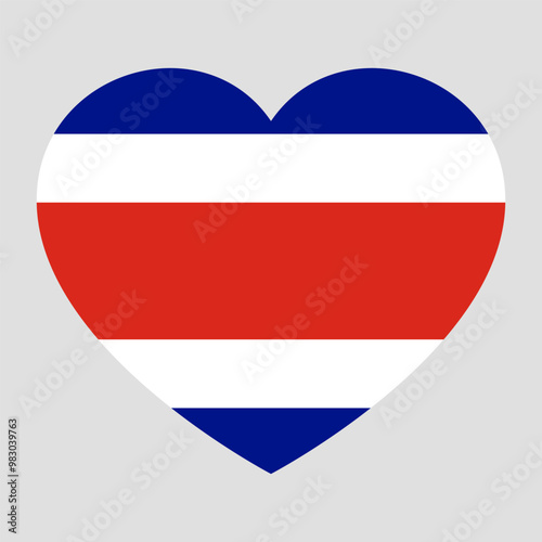 Free Download flag of Costa Rica in form of heart symbol of love - GFXLoad