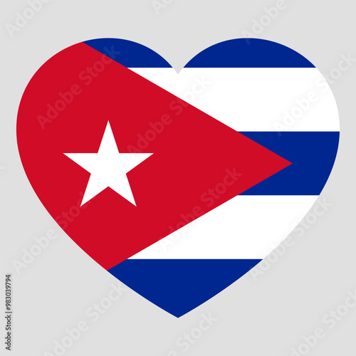 flag of Cuba in form of heart symbol of love