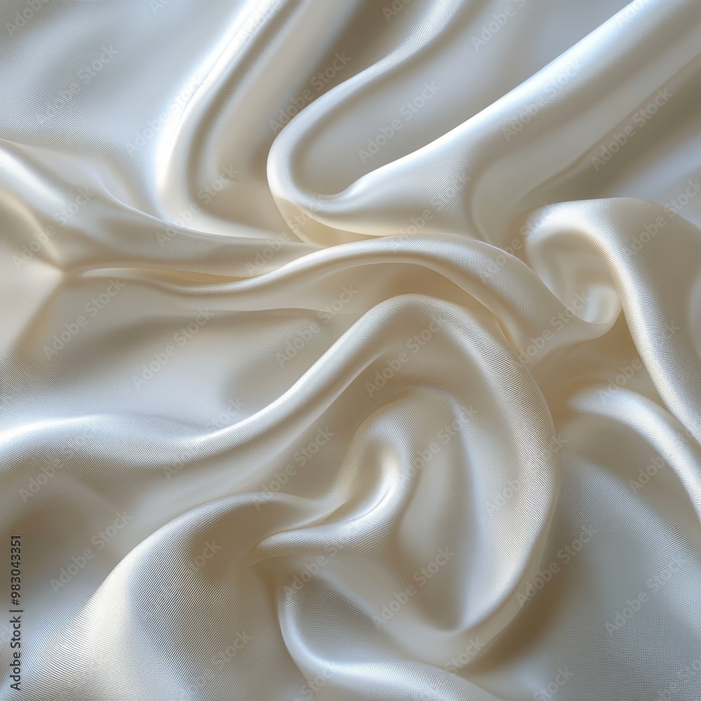 A white fabric with a smooth, flowing texture A white fabric with a smooth, flowing texture