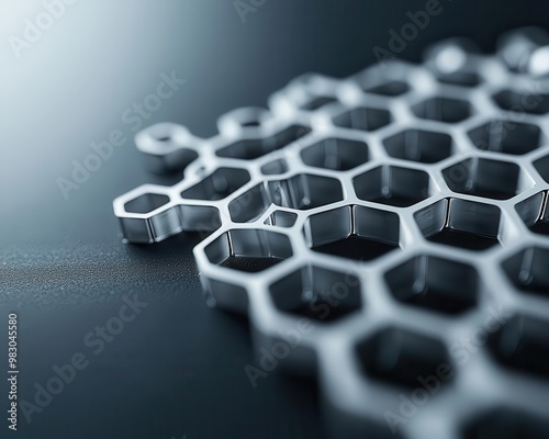 Self-assembling nanomaterials forming complex structures, microscopic view and dynamic process, engineering innovation, nanotechnology in materials science photo