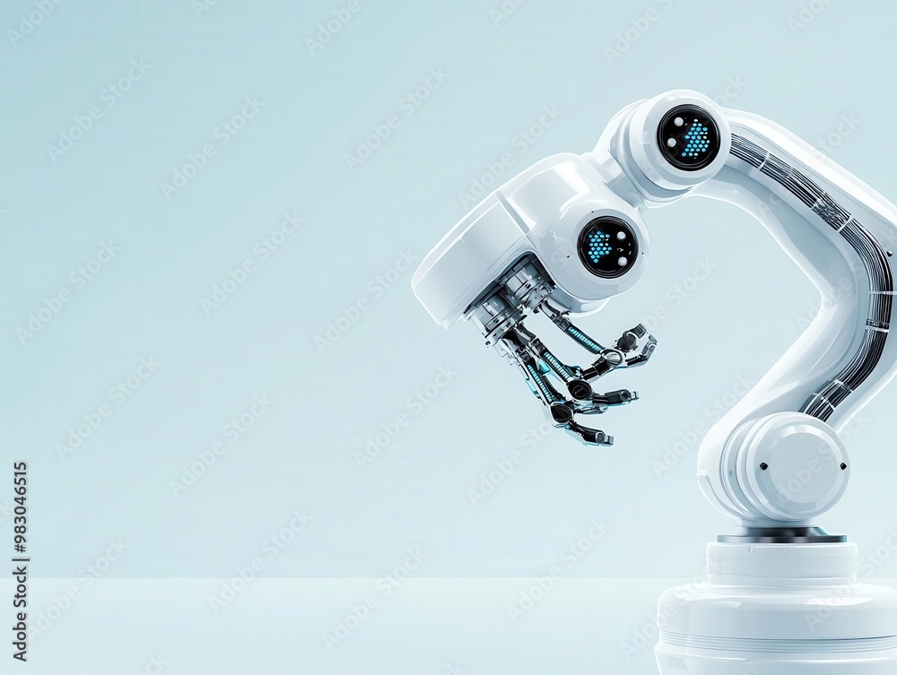 Futuristic robotic arm assembling complex machinery, sleek and advanced engineering design, engineering innovation, robotic automation in manufacturing Futuristic robotic arm assembling complex machinery, sleek and advanced engineering design, engineering innovation, robotic automation in manufacturing