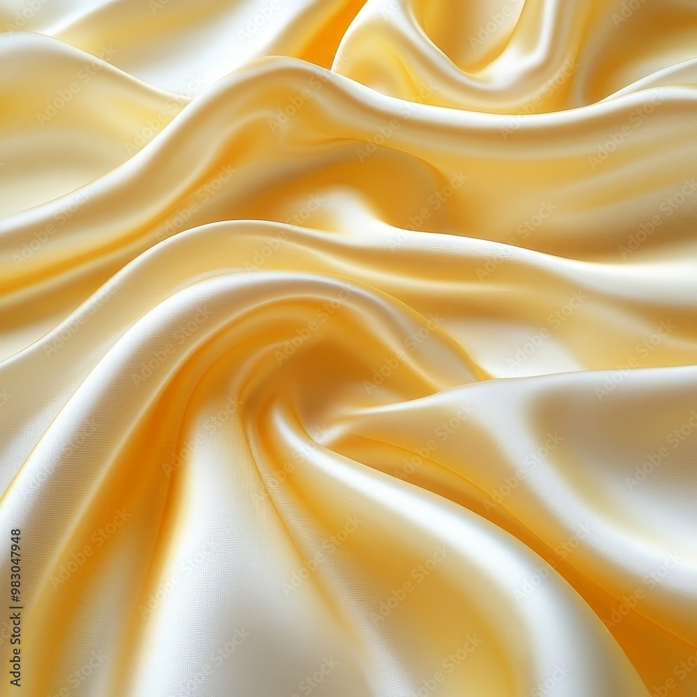 Fototapeta premium A piece of yellow fabric with a wave-like pattern