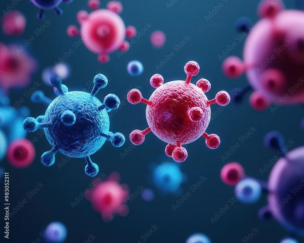 ©  Green Creator - Biological pathway of T-cell lymphoma, intricate molecular representation and data overlays, lymphoma, T-cell lymphoma biology