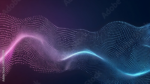 Pastel Abstract Futuristic technology wave background with glowing particles.