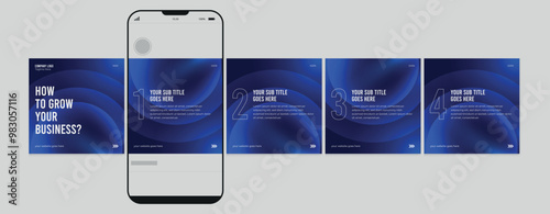 Set of Linkedin Carousel Post, editable social media Instagram carousel post, modern and creative business carousel post template, eps 10.