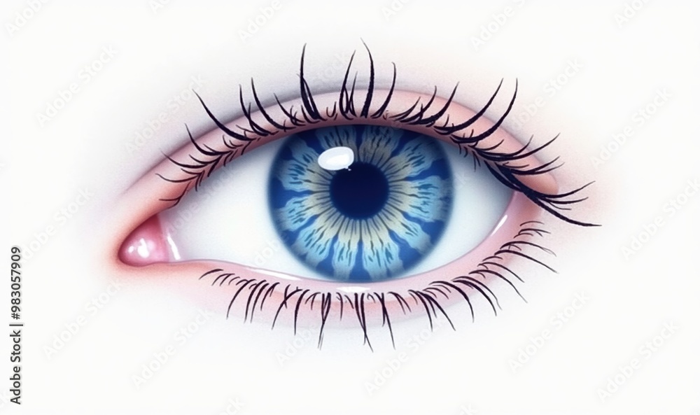 A close up, highly detailed image of a blue eye, showcasing intricate patterns and vivid colors, perfect for beauty, wellness, or medical related projects. A close up, highly detailed image of a blue eye, showcasing intricate patterns and vivid colors, perfect for beauty, wellness, or medical related projects.
