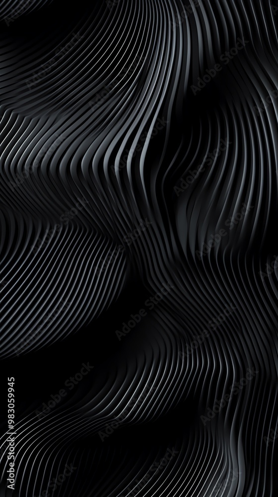 Abstract black wave pattern with sleek lines, creating a modern and elegant design for backgrounds or wallpapers. Abstract black wave pattern with sleek lines, creating a modern and elegant design for backgrounds or wallpapers.