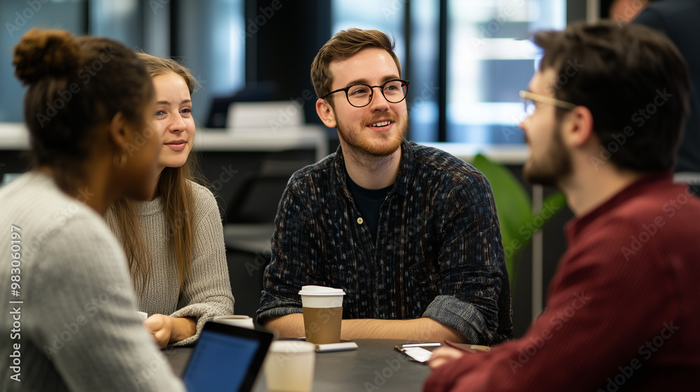 Diverse Coworkers Having a Friendly Conversation Diverse Coworkers Having a Friendly Conversation