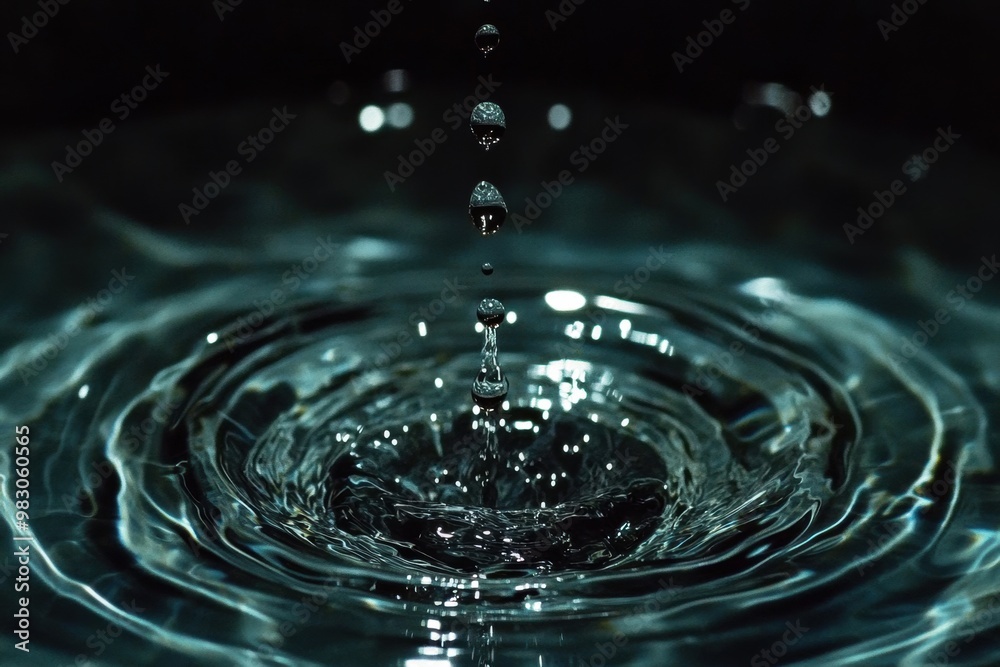 Remarkable slow-motion of water droplets descending with unmatched detail