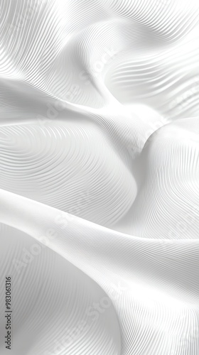 Elegant white fabric texture displaying soft waves and subtle patterns, perfect for backgrounds and artistic designs.