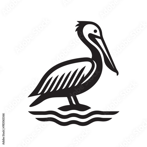 Download Brown Pelican Silhouette Vector Art for Graphic Design & Print Projects photo