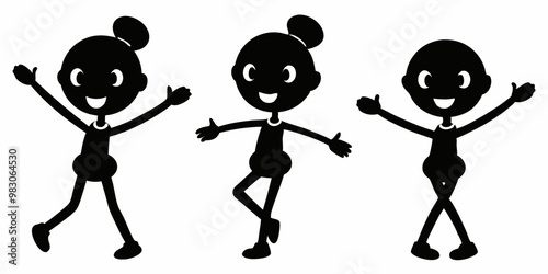 dance silhouette, the silhouette of dancing people, silhouettes of dancing girls