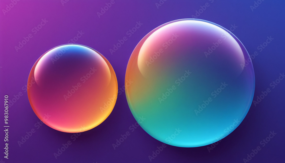 Digital Design Element, Abstract Colorful Gradient Bubbles on a Purple Background, Vibrant Spheres, 3D Render, Glossy, Modern Graphics, Perfect for UI, Web Design, and Marketing Materials Digital Design Element, Abstract Colorful Gradient Bubbles on a Purple Background, Vibrant Spheres, 3D Render, Glossy, Modern Graphics, Perfect for UI, Web Design, and Marketing Materials