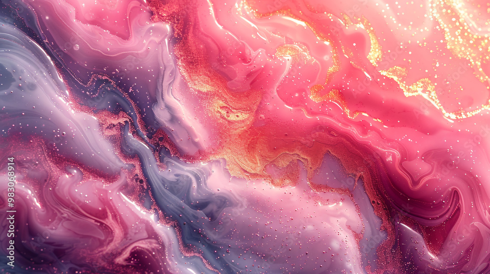 Obraz premium Multi-colored epoxy resin close-up