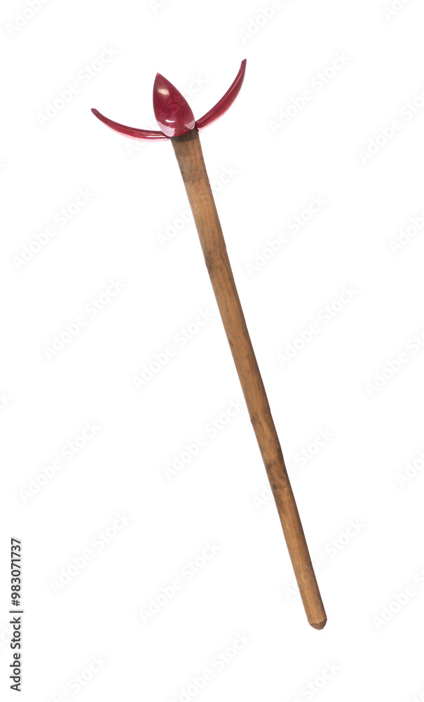 wooden magic staff isolated on white background wooden magic staff isolated on white background