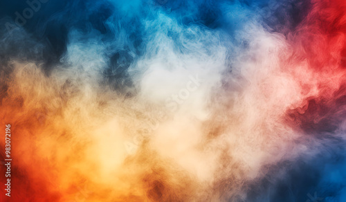 Abstract Smoke Art in Blue and Red - Dynamic Flow of Colors