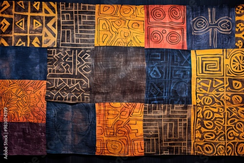 Mola Tapestry Wabi - sabi background, where hand - made paper meets natural dye and sumi ink

