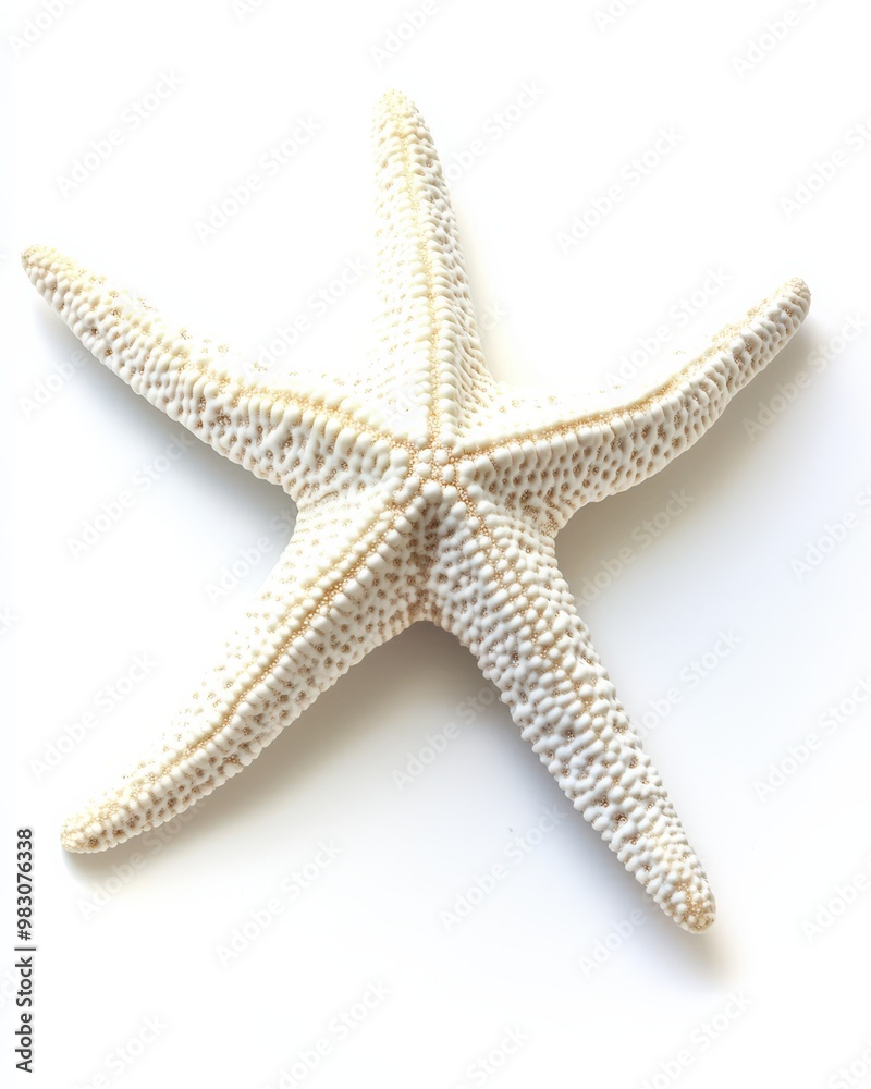 White Starfish. Isolated Starfish on White Background, Symbol of Beauty in Marine Biology White Starfish. Isolated Starfish on White Background, Symbol of Beauty in Marine Biology